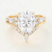 3.0 CT Oval Moissanite Bridal Wedding Ring Set